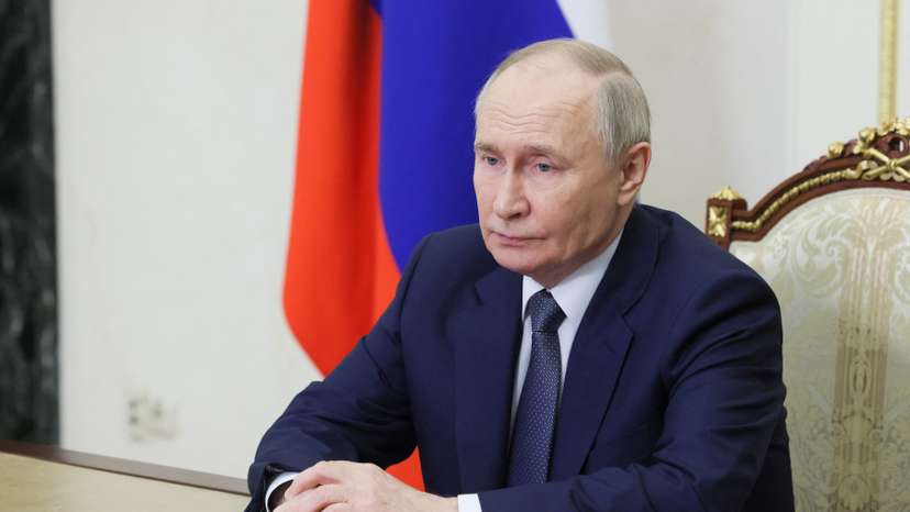 Russian President Vladimir Putin chairs a Security Council meeting in Moscow