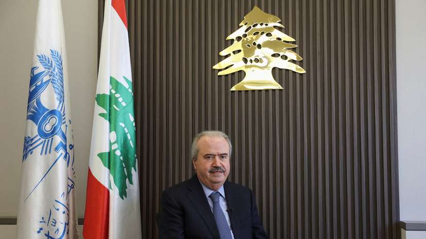 Lebanon's Finance Minister Yassine Jaber attends an interview with Reuters at the Ministry of Finance in Beirut