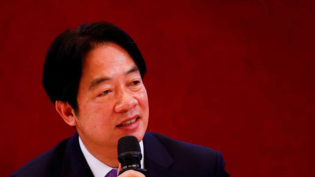 Taiwan's President Lai Ching-te holds a press conference to mark his first month in office in Taipei