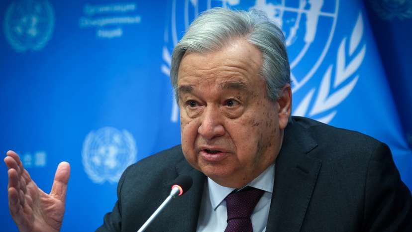 United Nations Secretary General Antonio Guterres holds press conference at U.N. headquarters in New York