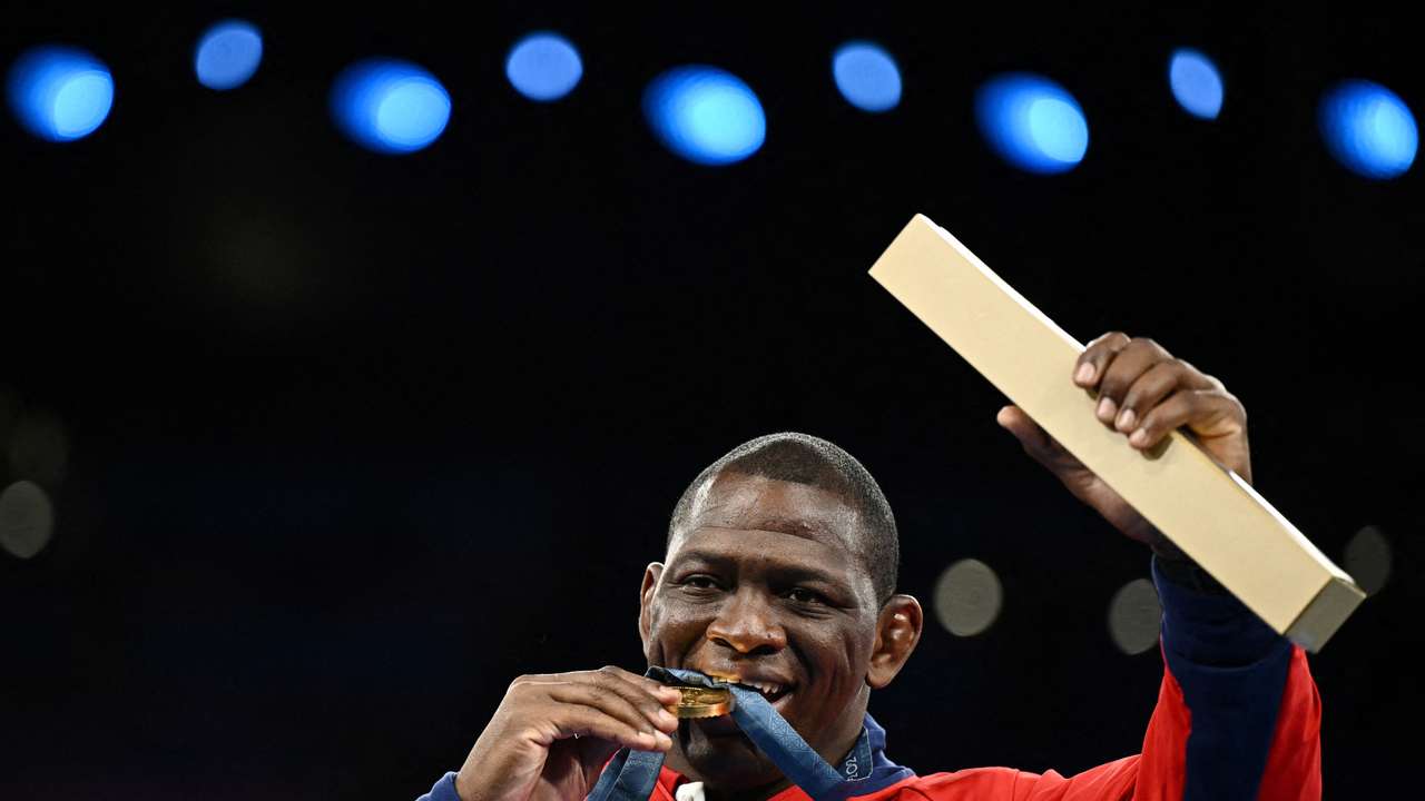 Wrestling - Men's Greco-Roman 130kg Victory Ceremony
