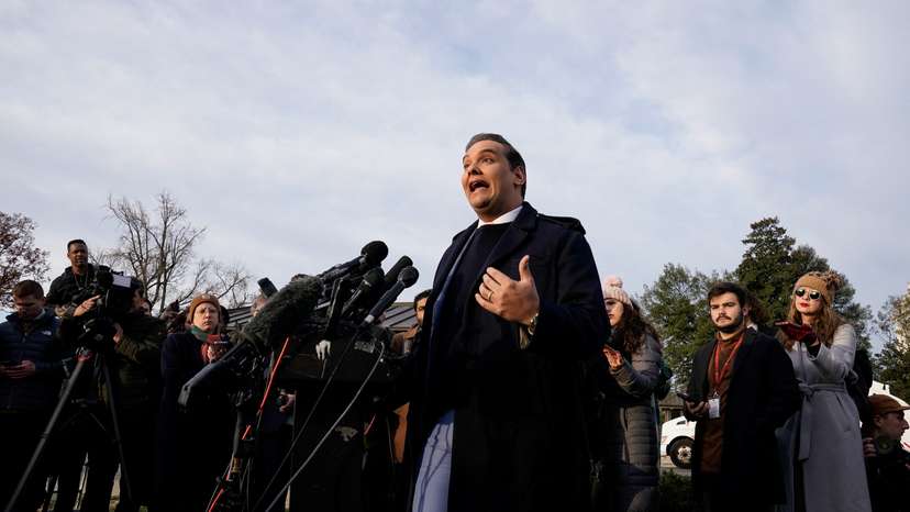 U.S. Rep. George Santos (R-NY) holds a press conference to address efforts to expel him from the House of Representatives