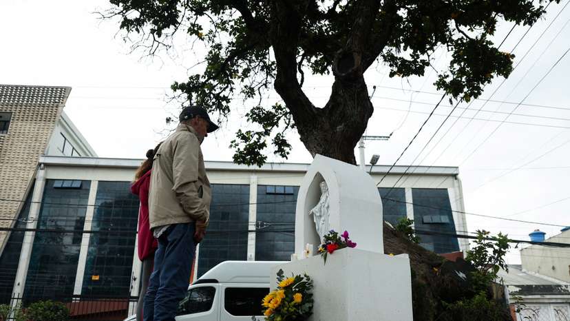 People react after Colombian Senator Miguel Uribe Turbay has died, in Bogota