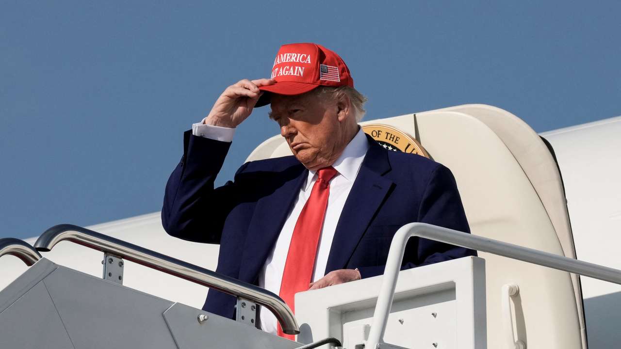 U.S. President Donald Trump arrives at Joint Base Andrews