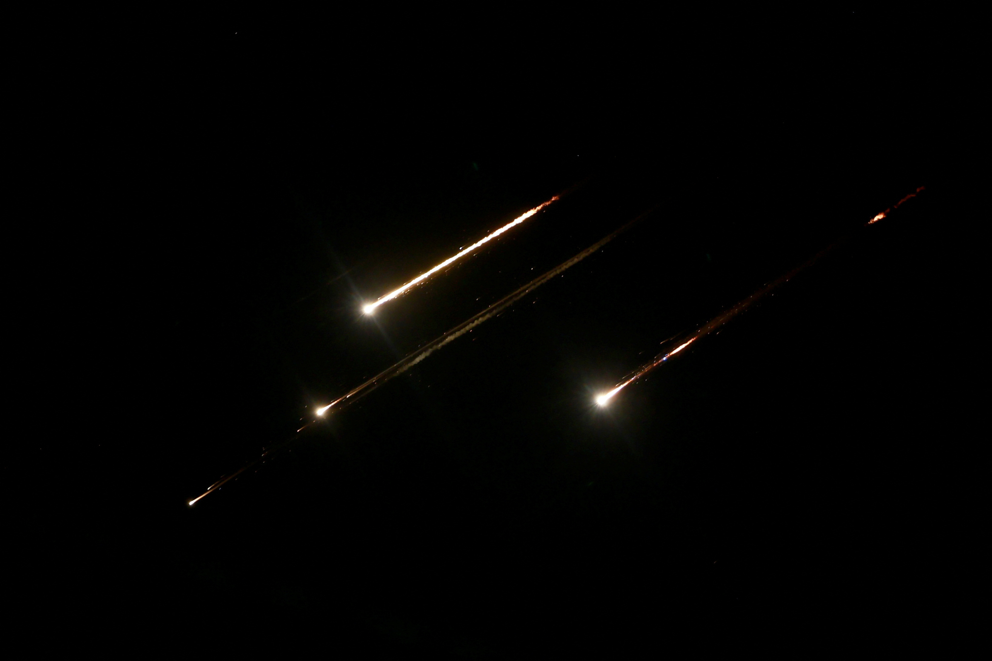 Missiles launched from Iran are seen from Jerusalem