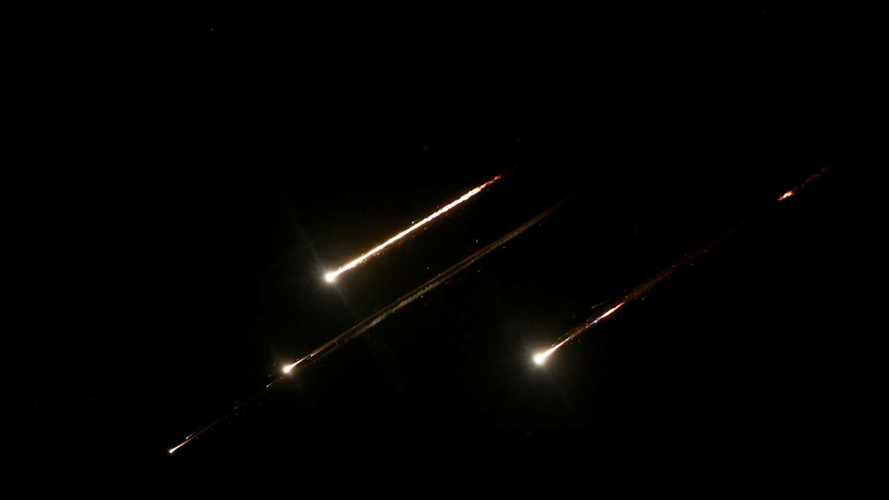 Missiles launched from Iran are seen from Jerusalem