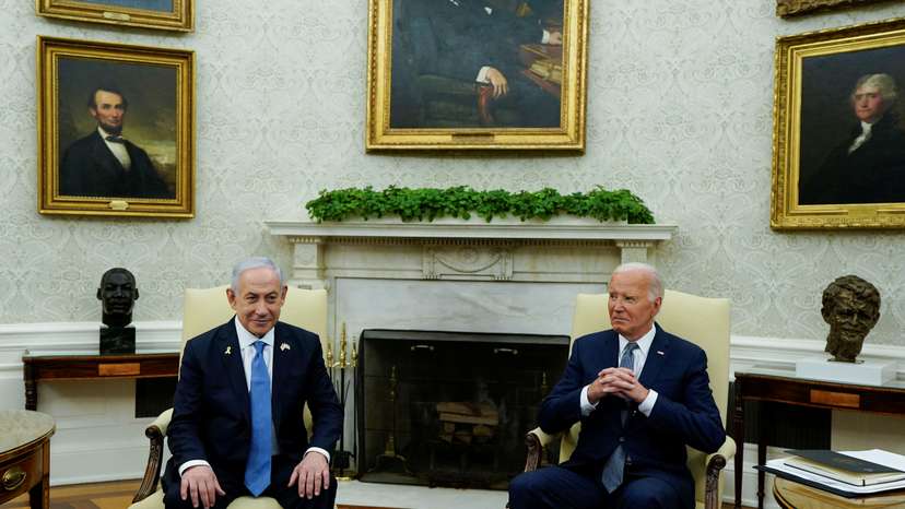 U.S. President Biden meets with Israeli PM Netanyahu at the White House in Washington
