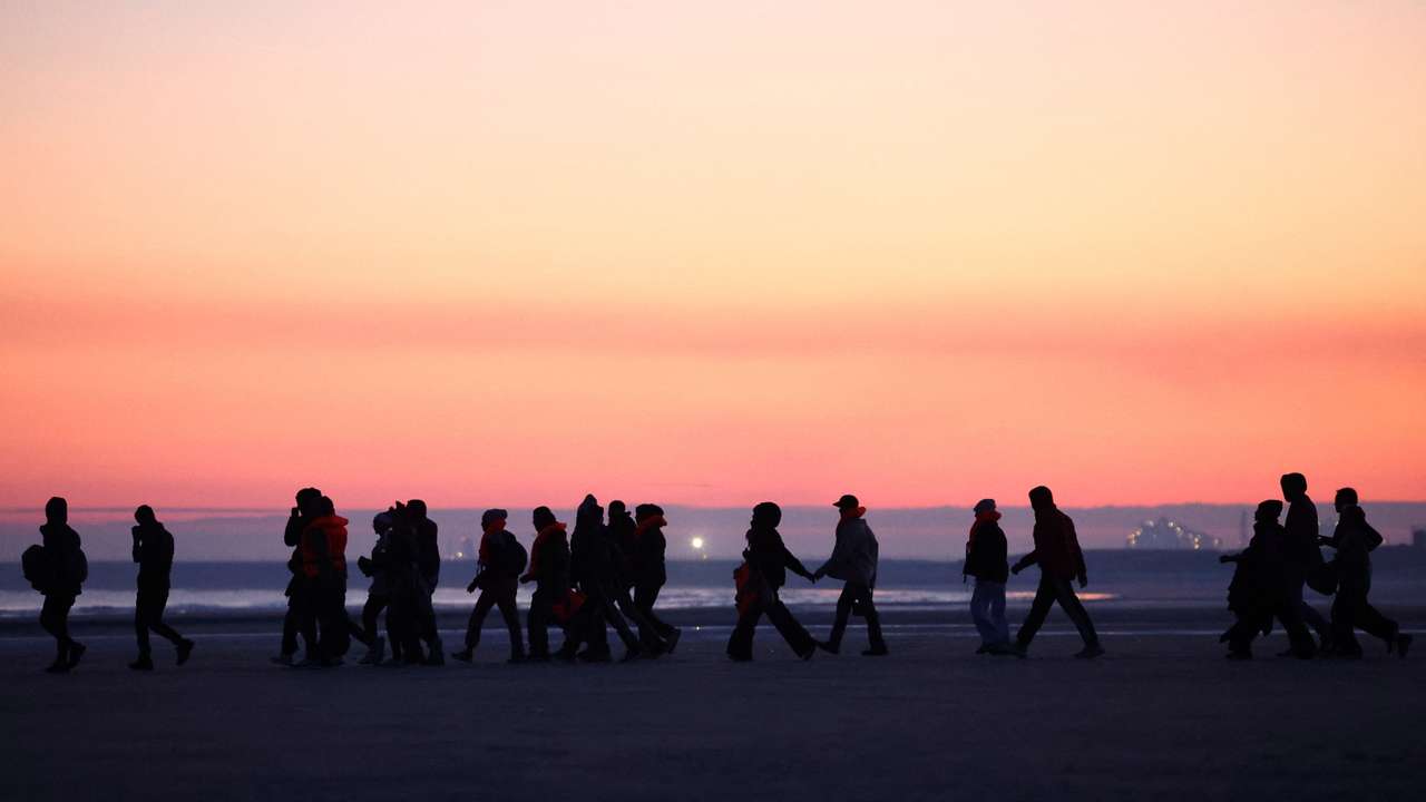 Migrants attempt to cross the English channel from northern France