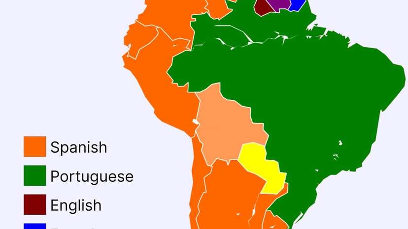 Spanish dominates South America, it’s the official language in most countries across the contine