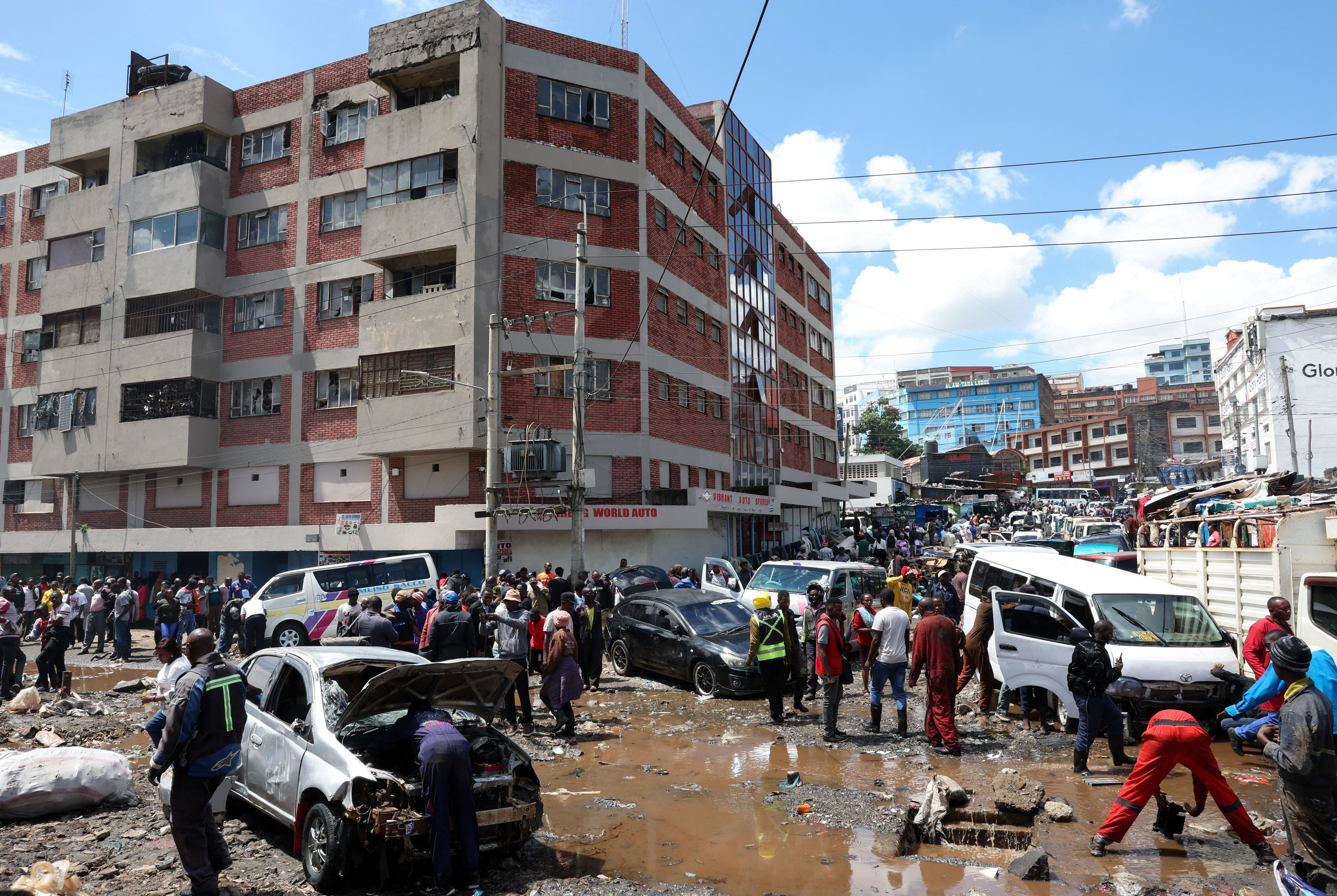 Aftermath of heavy rainfall at Grogan area, in Nairobi
