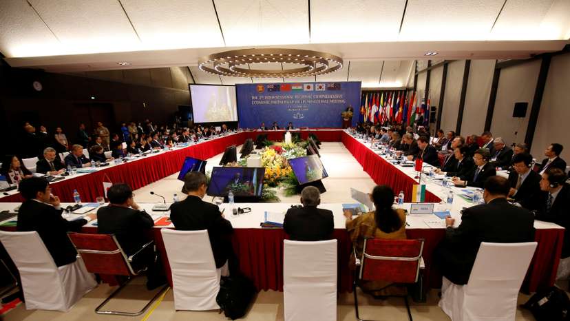 Trade ministers attend the 3rd Inter-sessional Regional Comprehensive Economic Partnership (RCEP) Ministerial Meeting in Hanoi