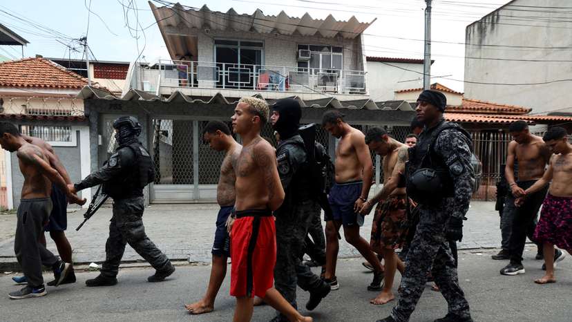 Police operation against drug trafficking at the favela do Penha in Rio de Janeiro