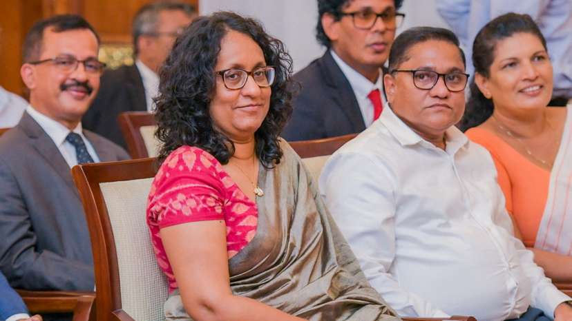 Sri Lankan Prime Minister Harini Amarasuriya is seen during her swearing-in ceremony, at the Presidential Secretariat, in Colombo