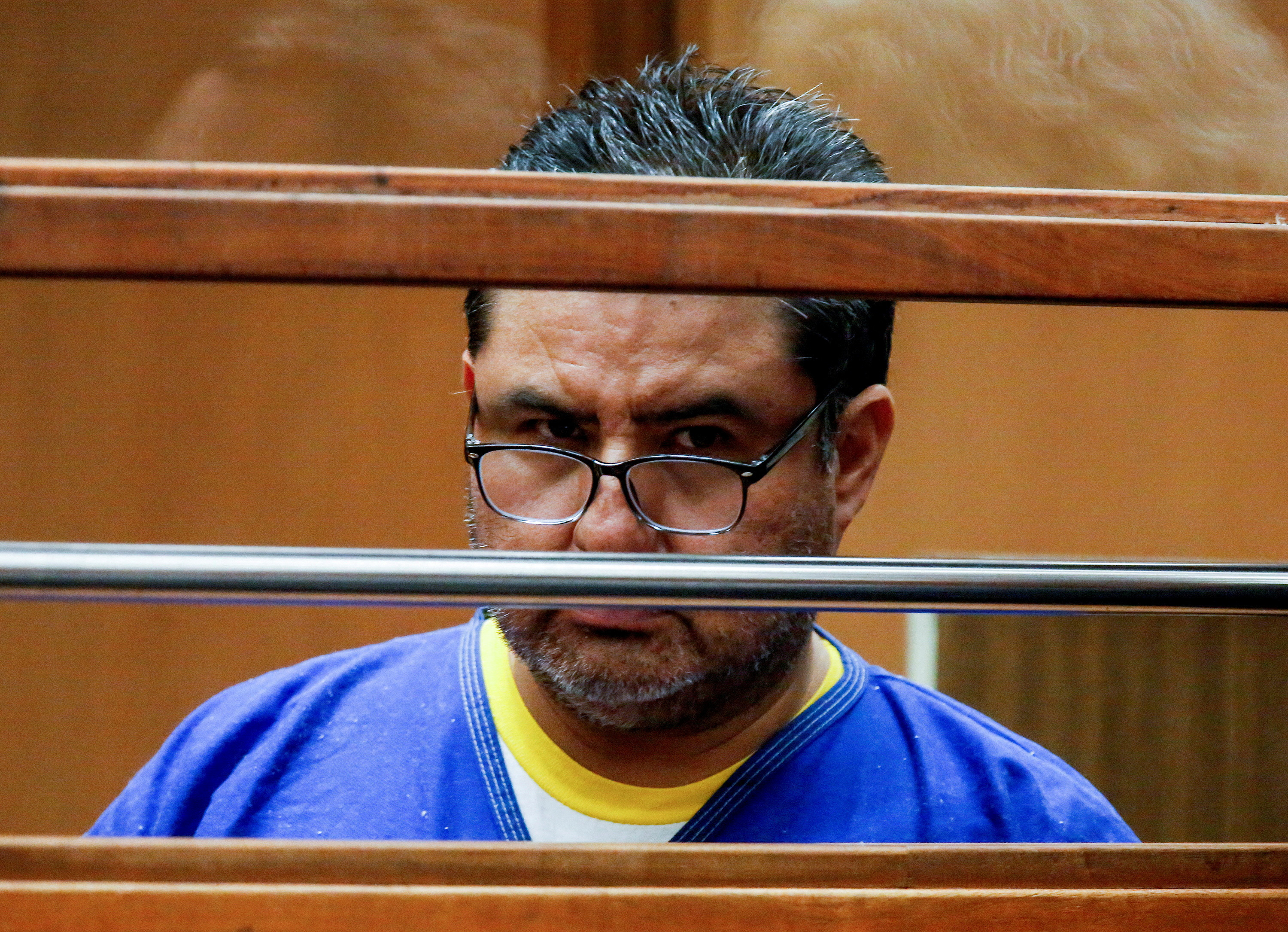 FILE PHOTO: Naason Joaquin Garcia, the head of a Mexican-based church estimated to have more than 1 million followers worldwide, appears in court in Los Angels
