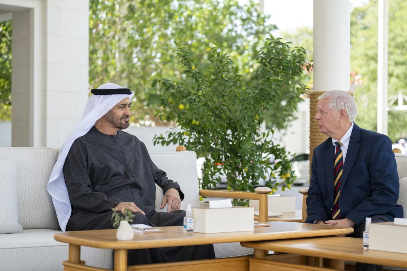 United Arab Emirates President, Sheikh Mohammed bin Zayed al Nahyan, meets with U.S. Senator, Lindsey Graham in Abu Dhabi