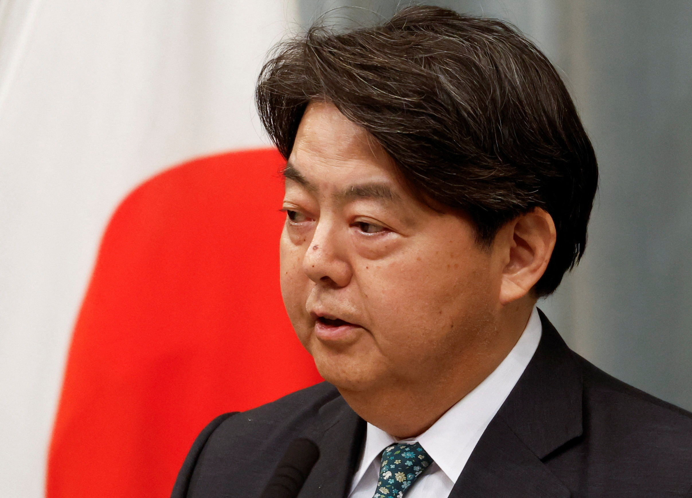 Japan's Chief Cabinet Secretary Yoshimasa Hayashi attends a press conference in Tokyo