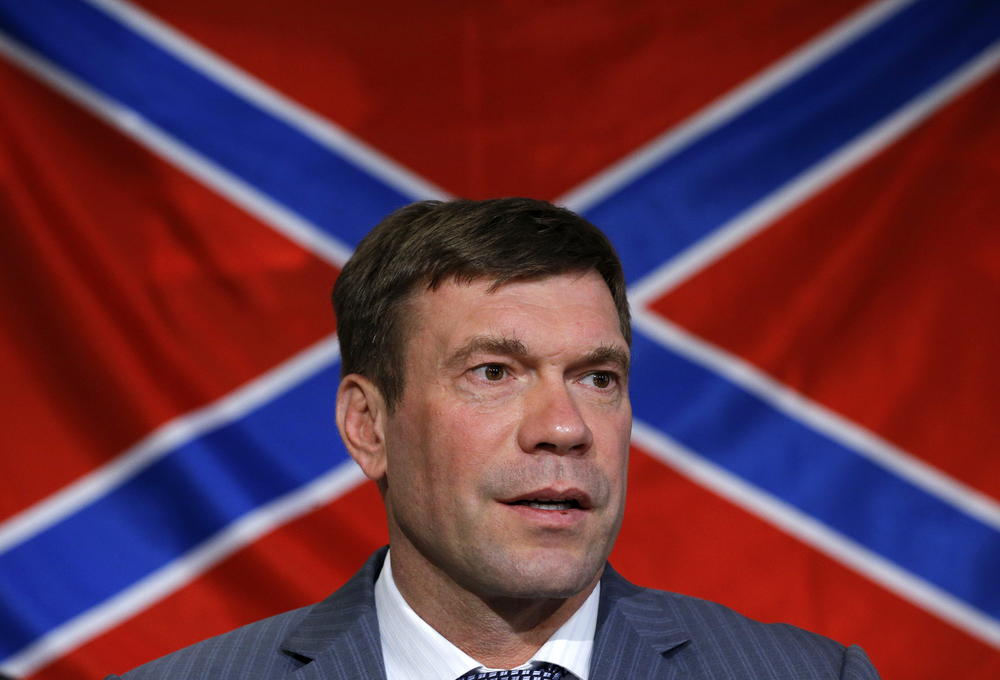 FILE PHOTO: Oleg Tsaryov, a Ukrainian politician supporting the self-proclaimed Donetsk People's Republic, attends a news conference in Donetsk