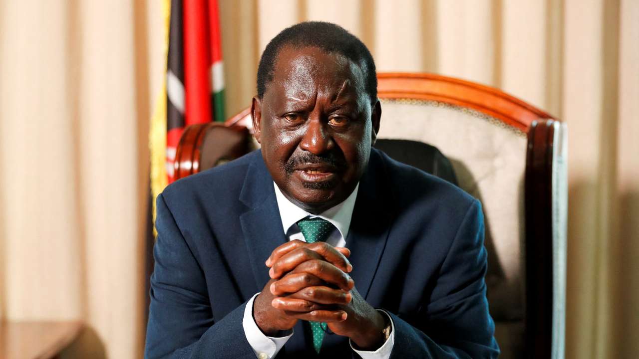 FILE PHOTO: Raila Odinga, African Union (AU) High Representative for Infrastructure Development in Africa, attends an interview with Reuters in Nairobi