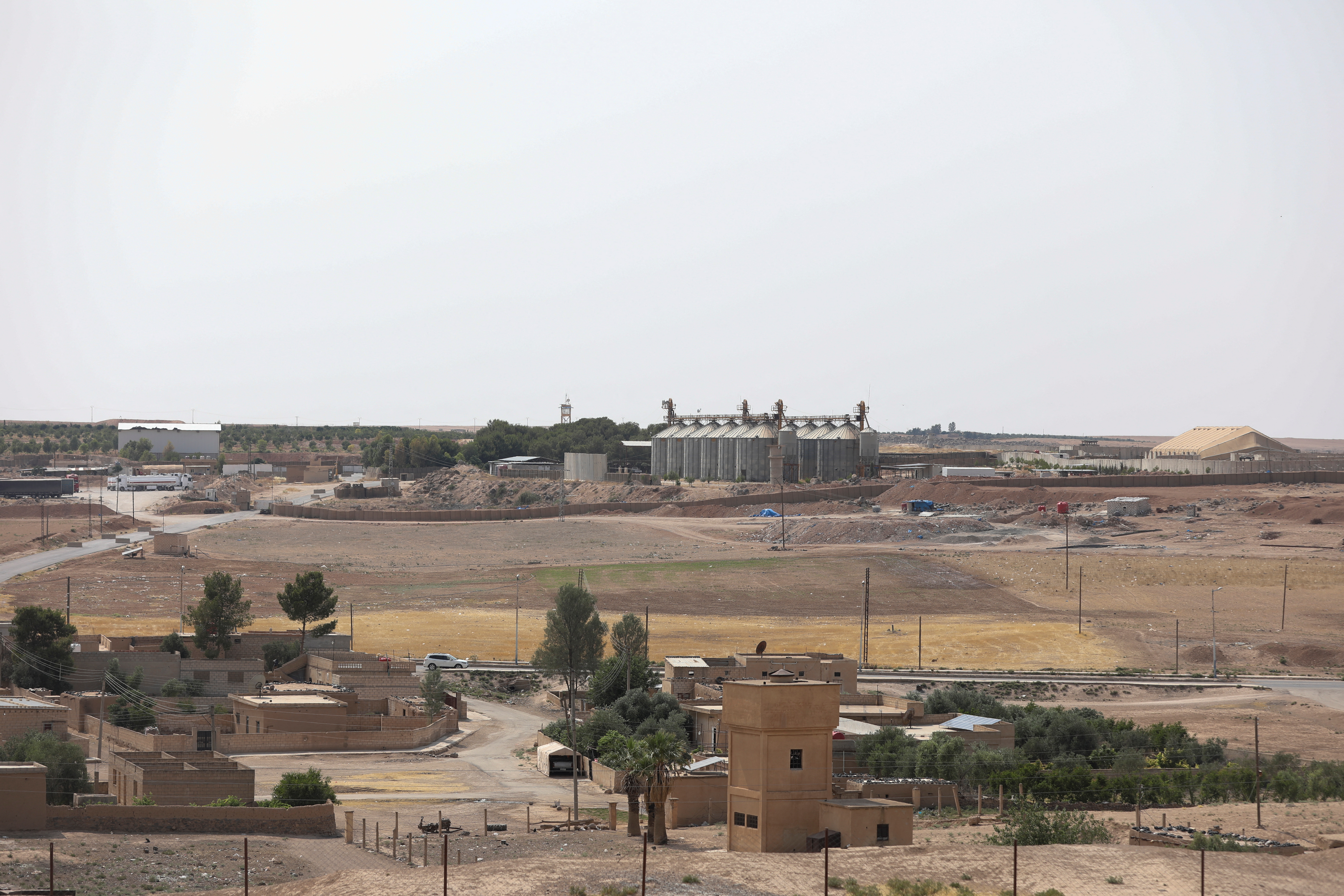 A view of the Tel Baydar US military base, recently evacuated by US forces, Hasaka