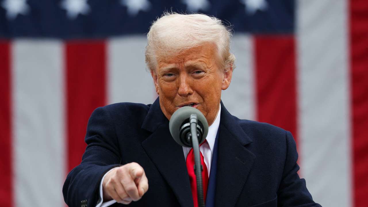 U.S. President Trump delivers remarks on tariffs, at the White House