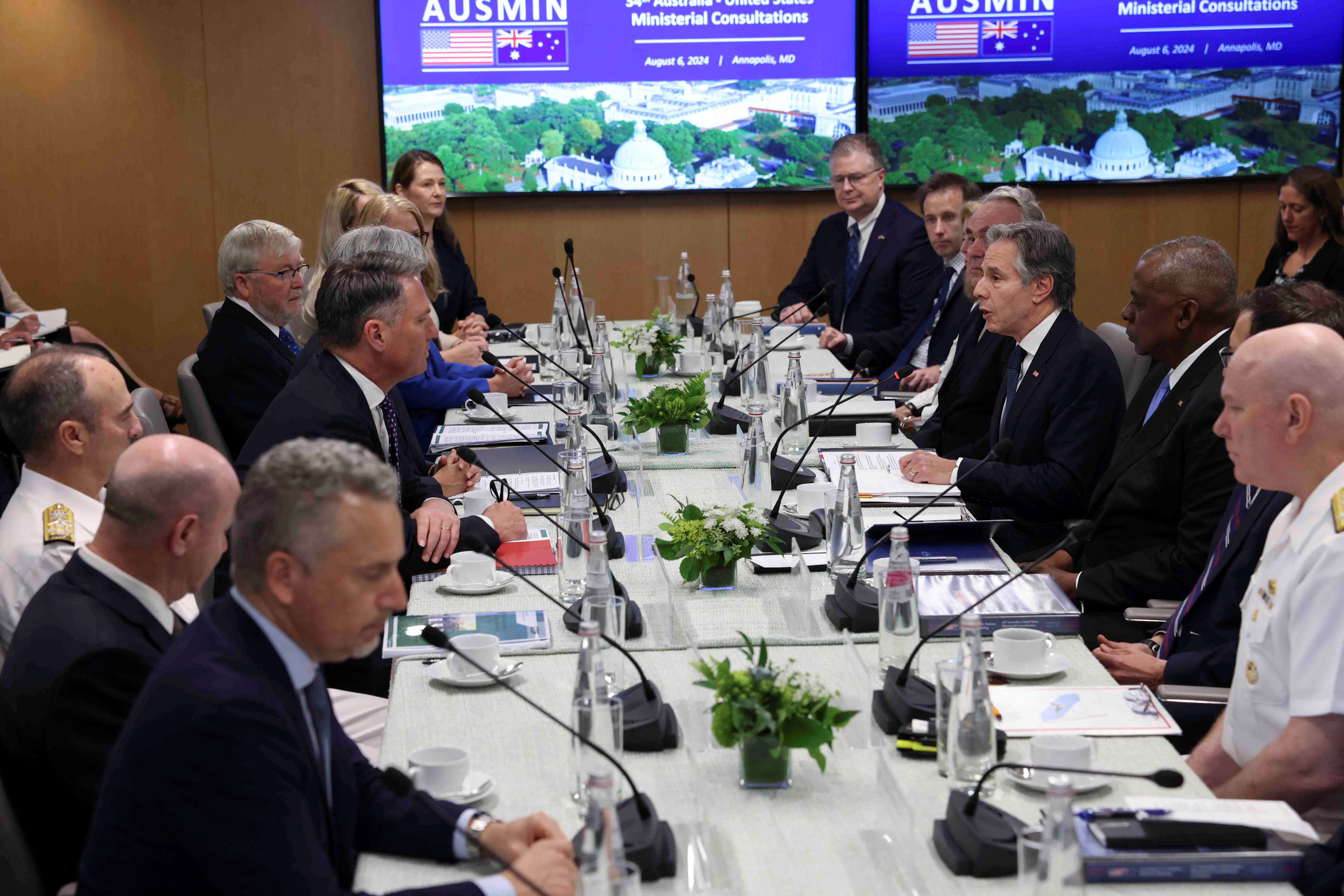 U.S. Secretary of State Blinken and Secretary of Defense Austin host their Australian counterparts, in Annapolis