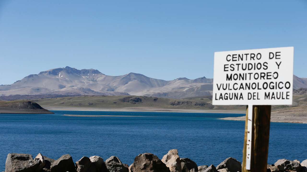The Laguna del Maule (Lagoon of Maule) is seen in the VII region of Talca, south of Santiago