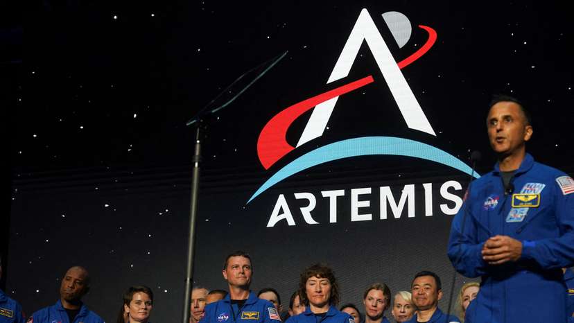 FILE PHOTO: NASA announces the crew of the Artemis II space mission, in Houston