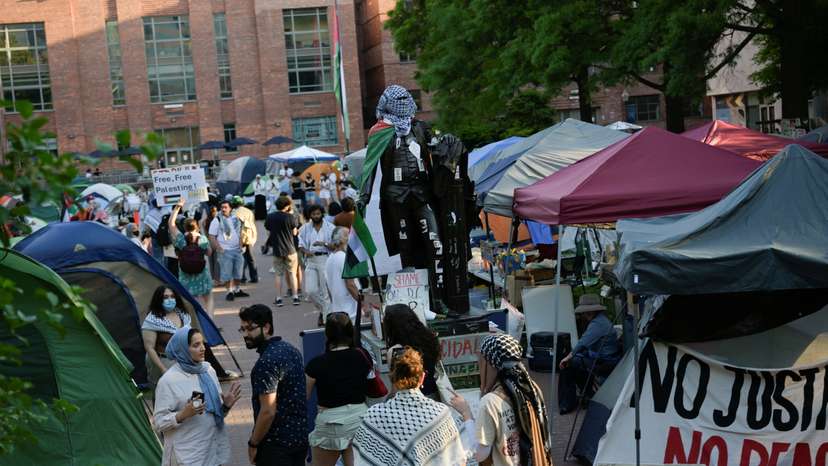 FILE PHOTO: Pro-Palestinian encampment at George Washington University