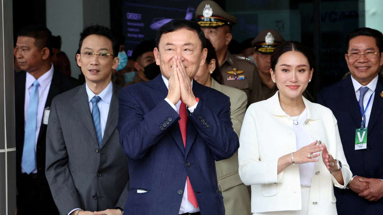 FILE PHOTO: Exiled former PM Thaksin returns to Thailand