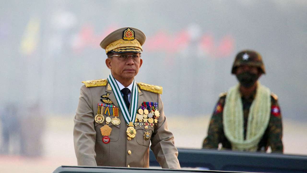 FILE PHOTO: Myanmar junta chief Senior General Min Aung Hlaing