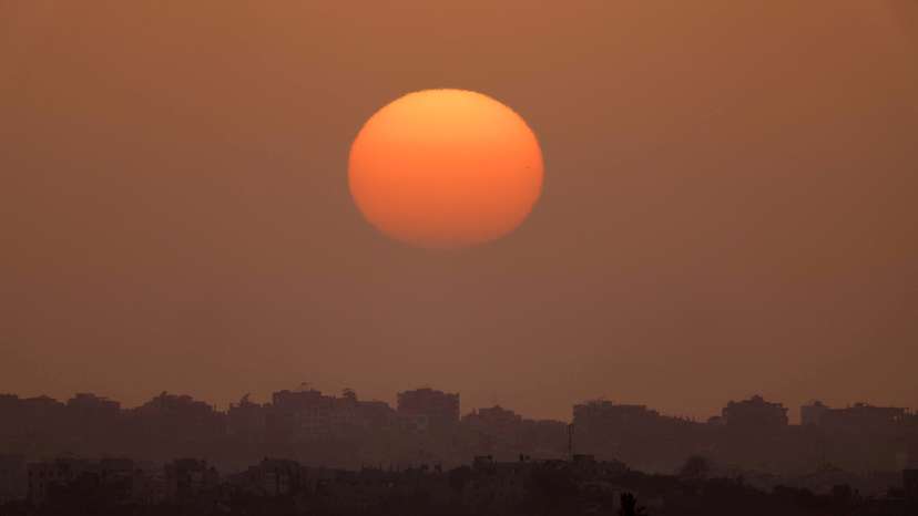 The sun sets over Gaza