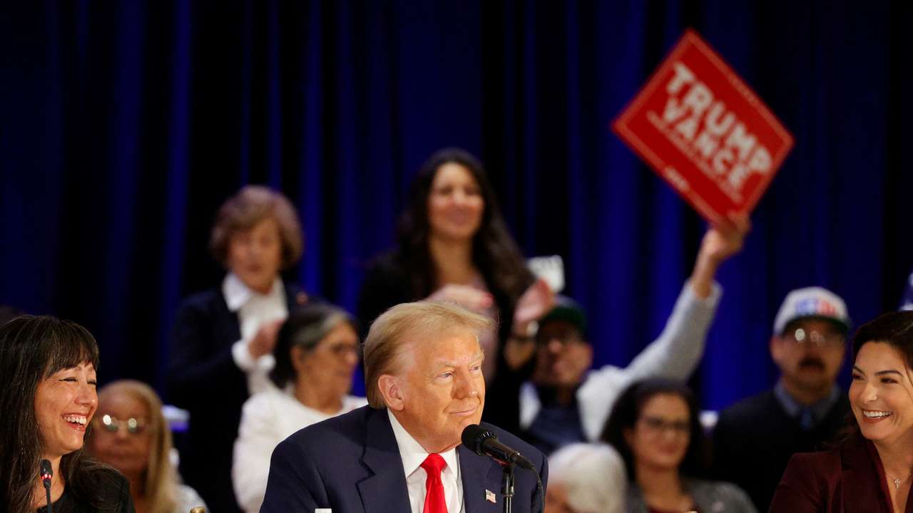 Republican presidential nominee and former U.S. President Trump participates in a roundtable discussion with Latino community leaders in Doral