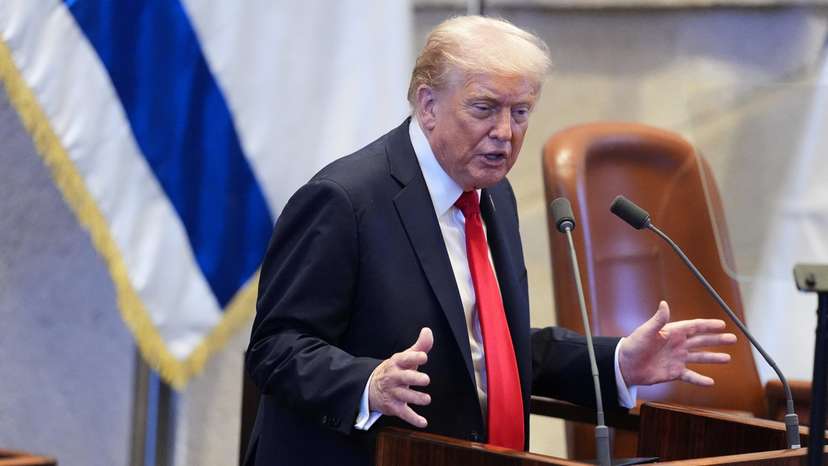U.S. President Donald Trump addresses the Knesset in Jerusalem
