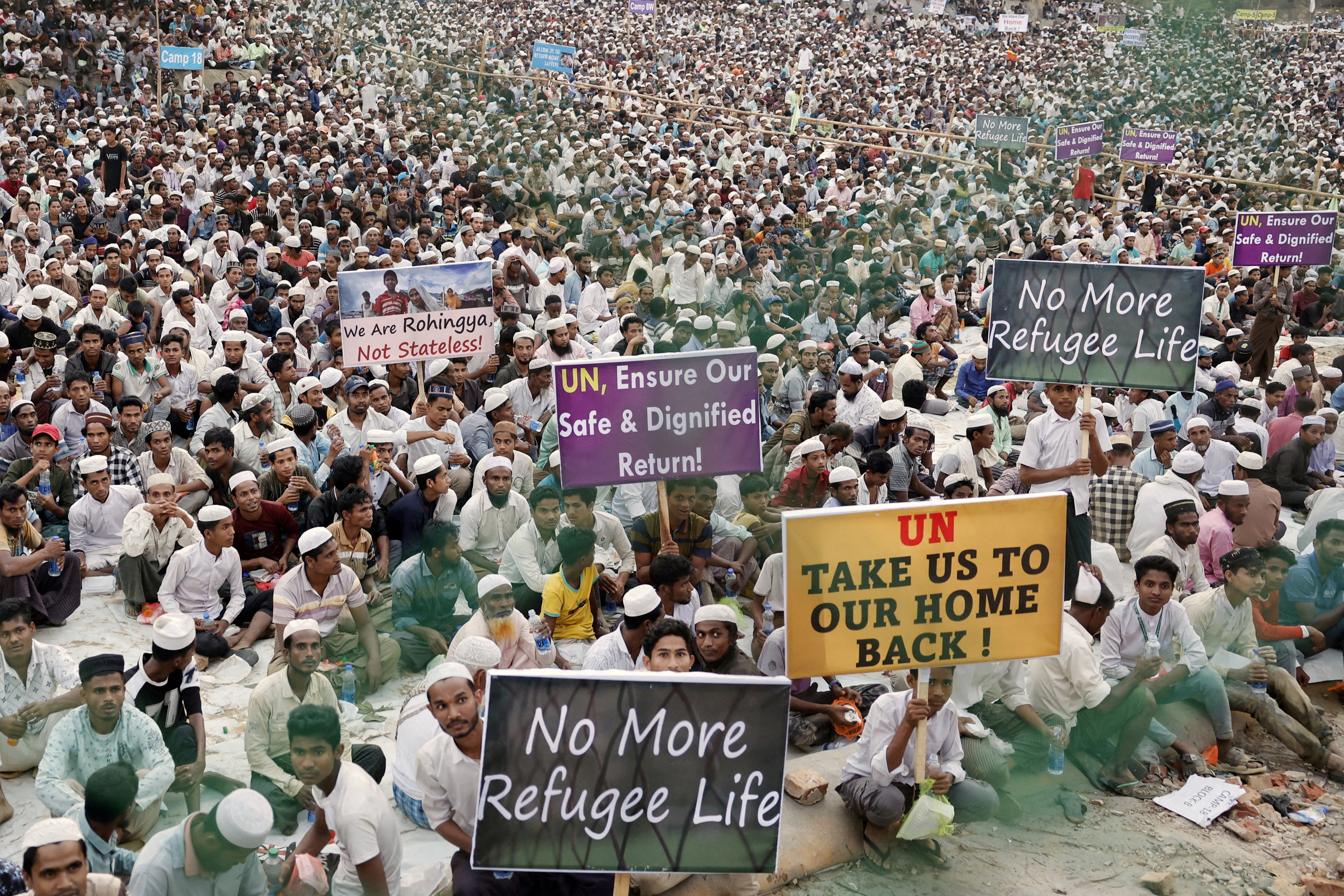Rohingya refugees attend Ramadan Solidarity Iftar at the Rohingya refugee camp in Cox's Bazar