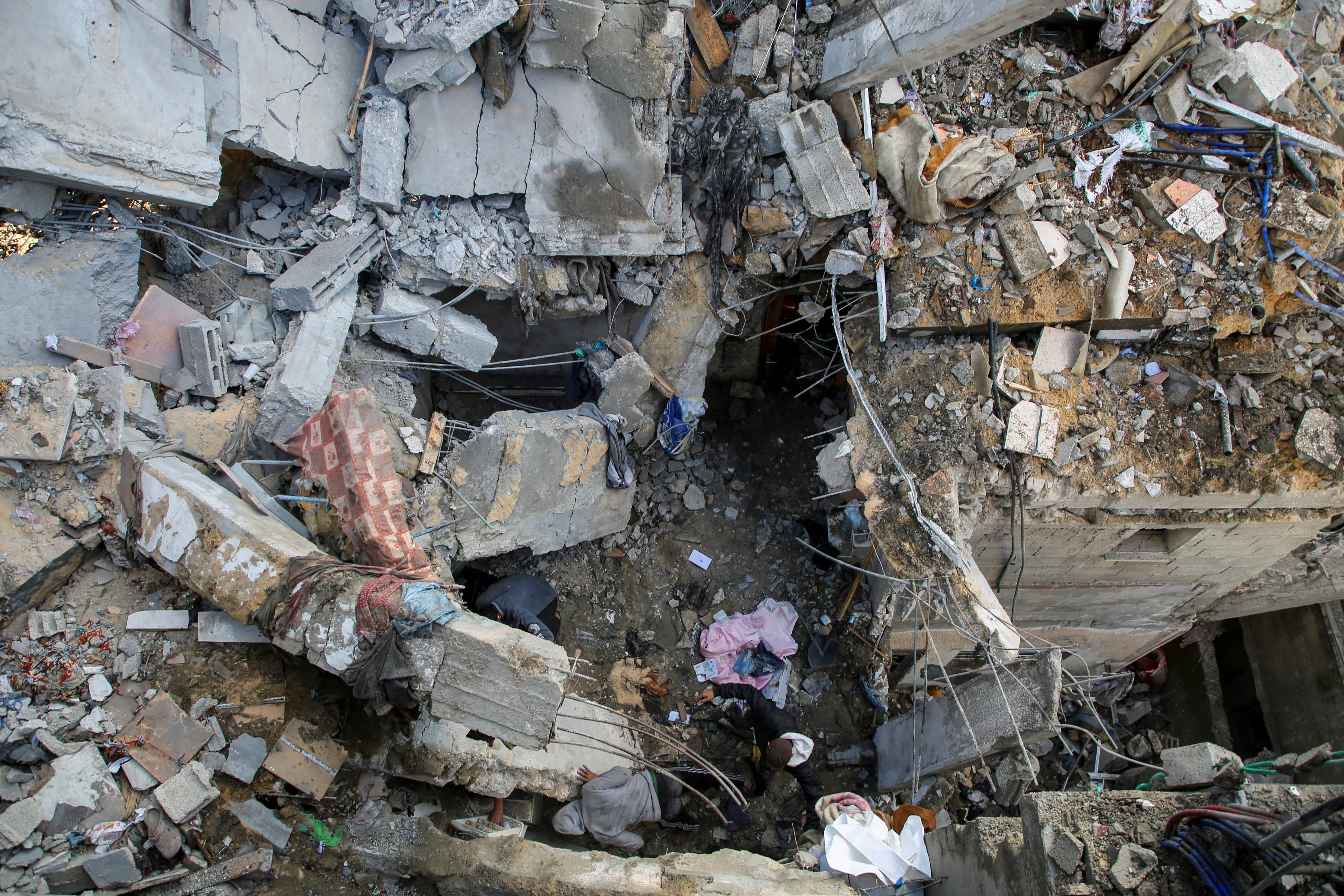 Aftermath of an Israeli strike on a house in Rafah