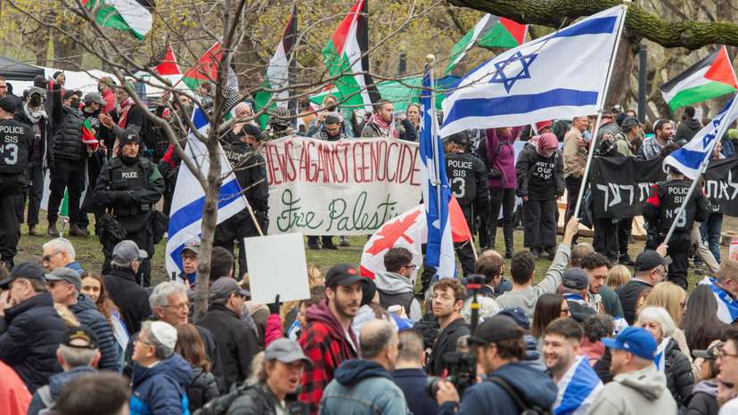 Protest encampment in support of Palestinians at McGill University in Montreal