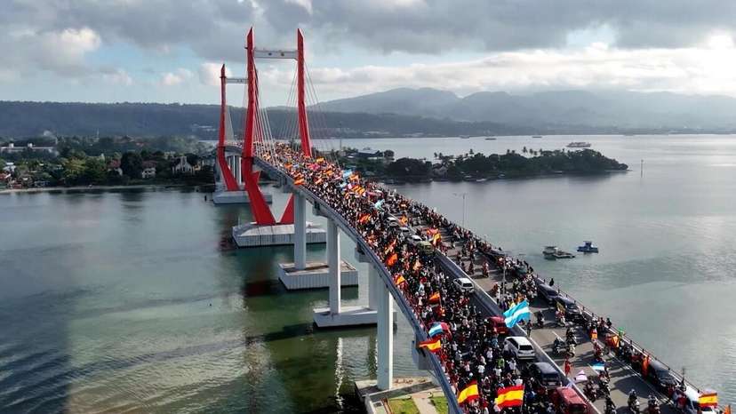 Ambon Bikers Celebrate Spain's Triumph