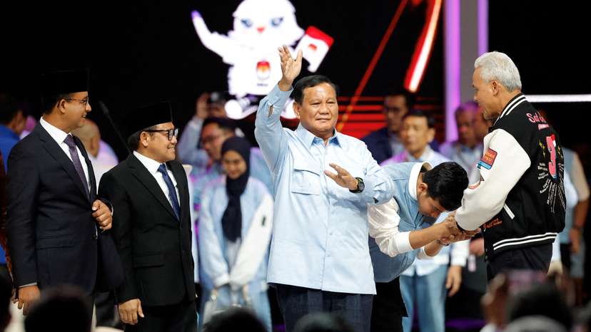 FILE PHOTO: Presidential candidates debate in Jakarta