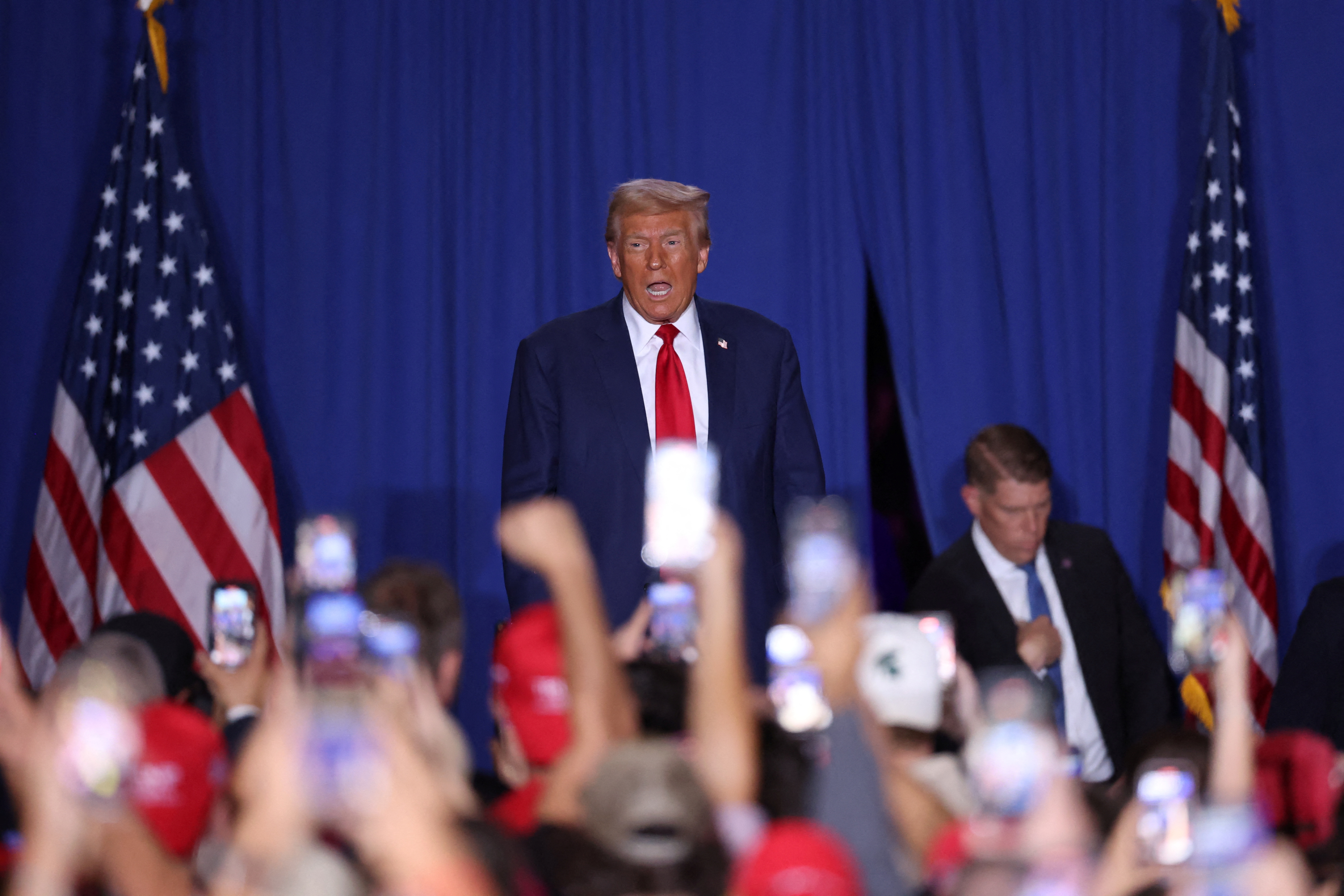 Republican presidential nominee Trump holds a rally in Saginaw