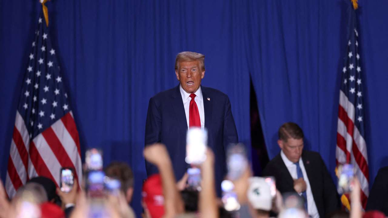 Republican presidential nominee Trump holds a rally in Saginaw