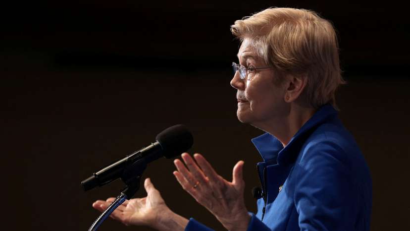 U.S. Senator Warren speaks about the future of the Democratic Party in Washington