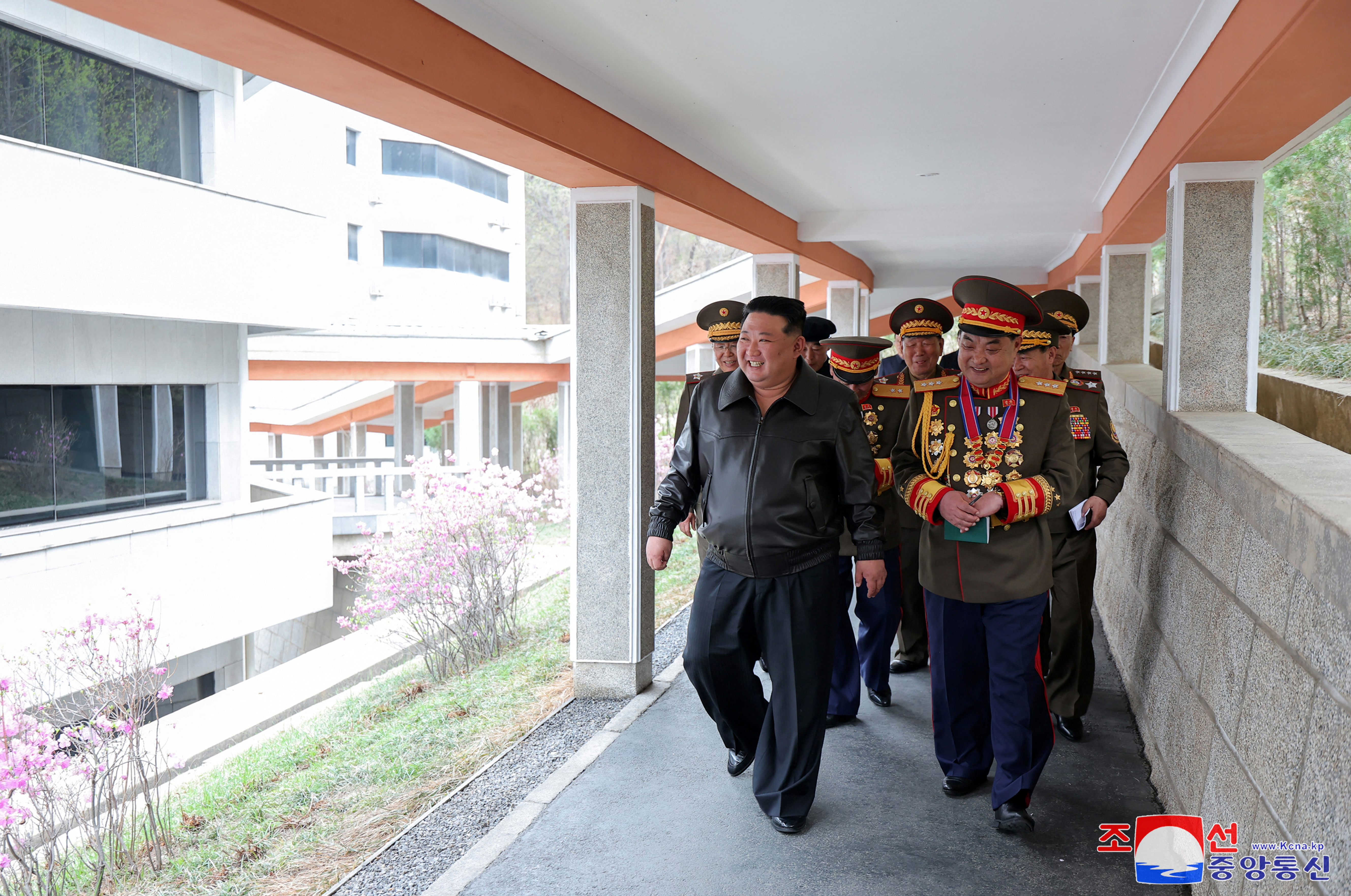 North Korean leader Kim Jong Un visits a military university