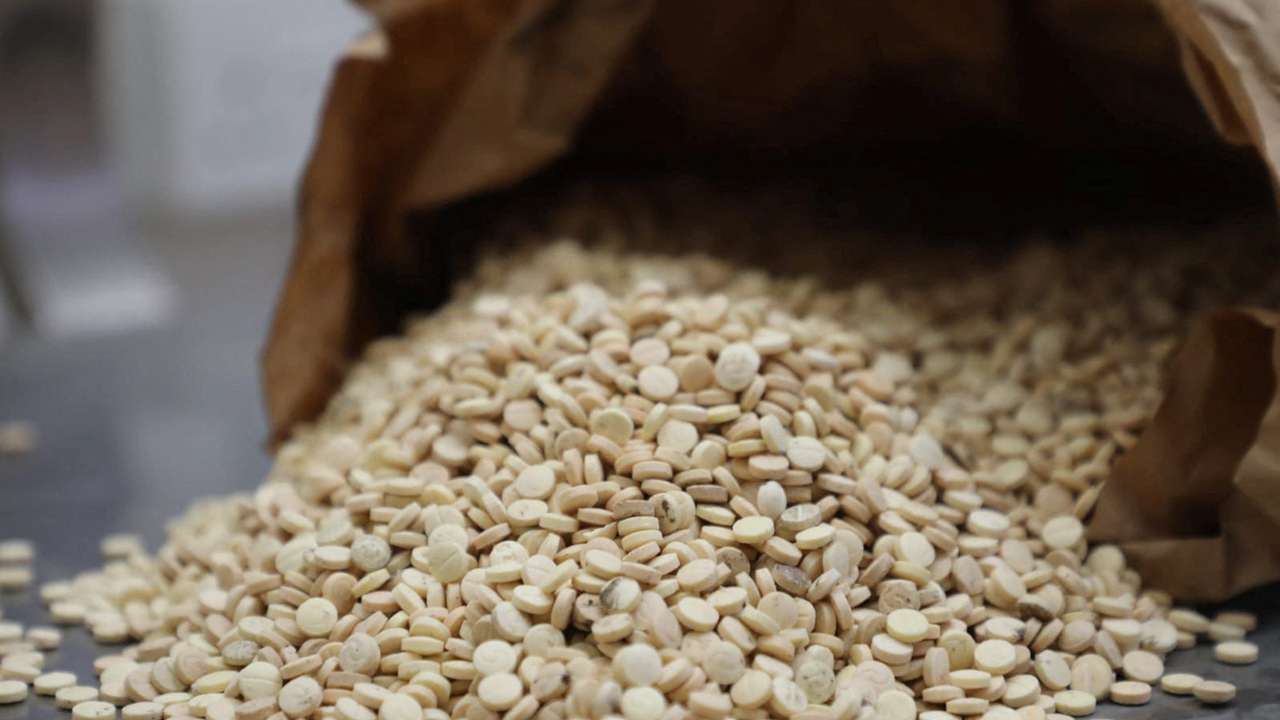 A view shows confiscated drugs at an unknown location in Jordan