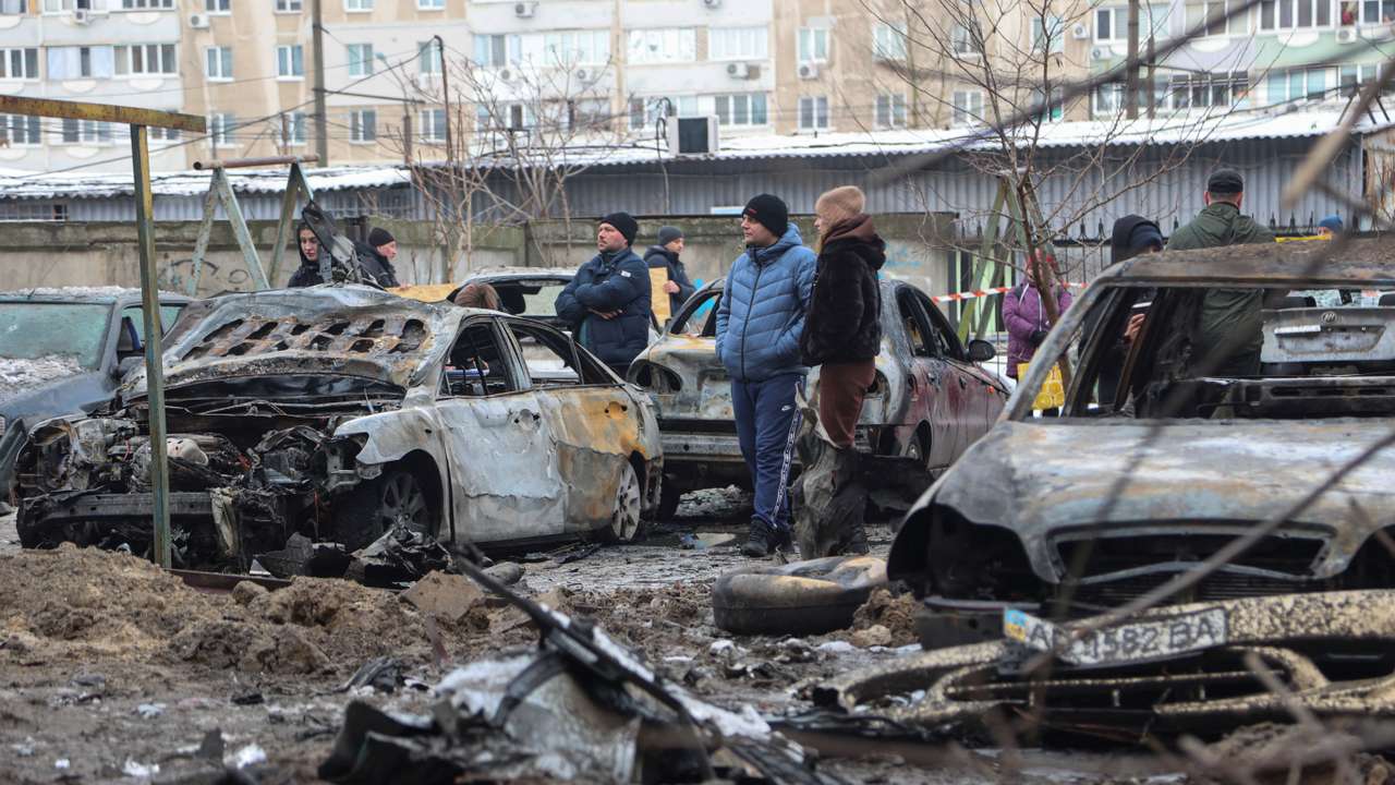 Aftermath of a Russian drone and missile attack in Zaporizhzhia