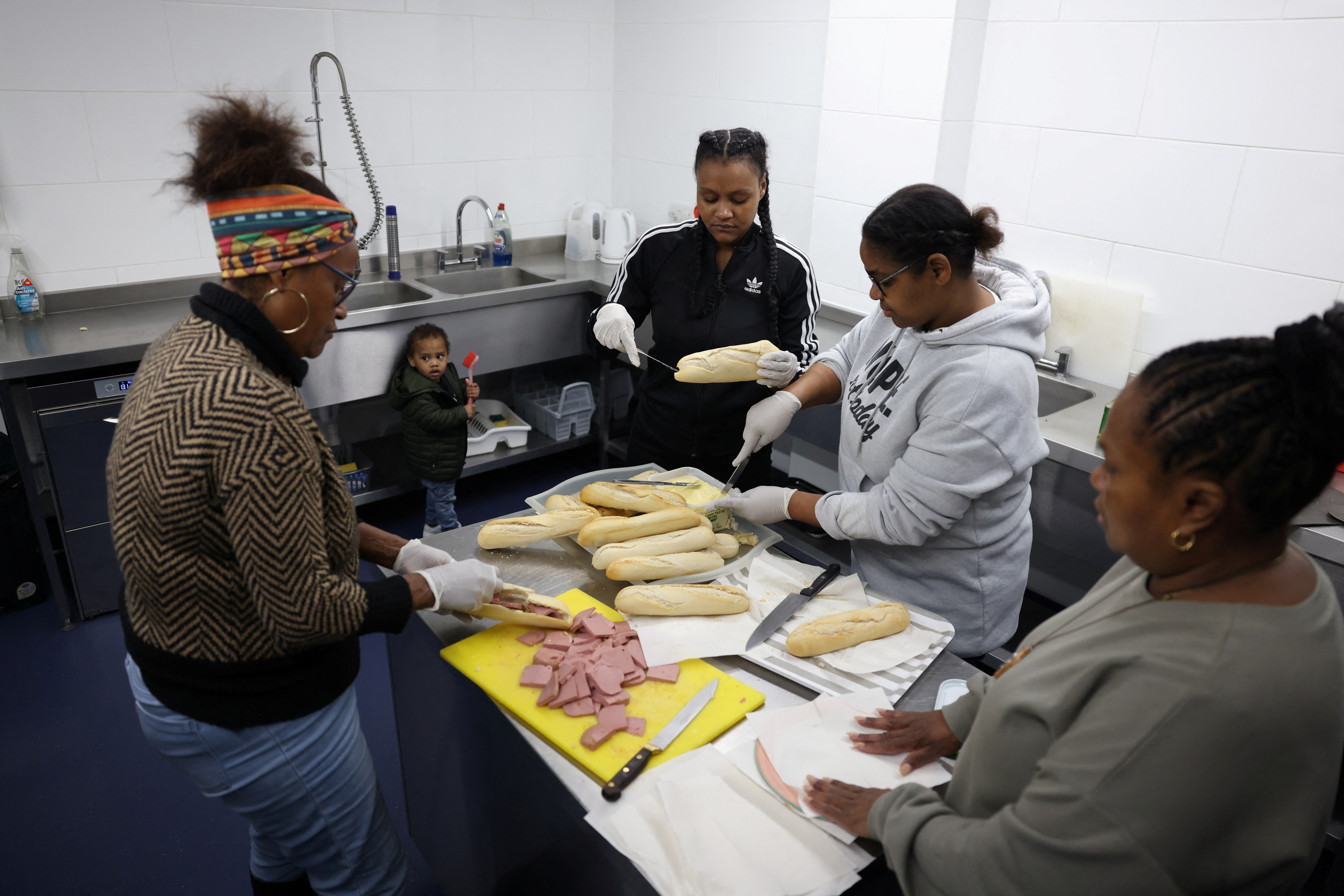 Chagossians gather at a community centre in Crawley