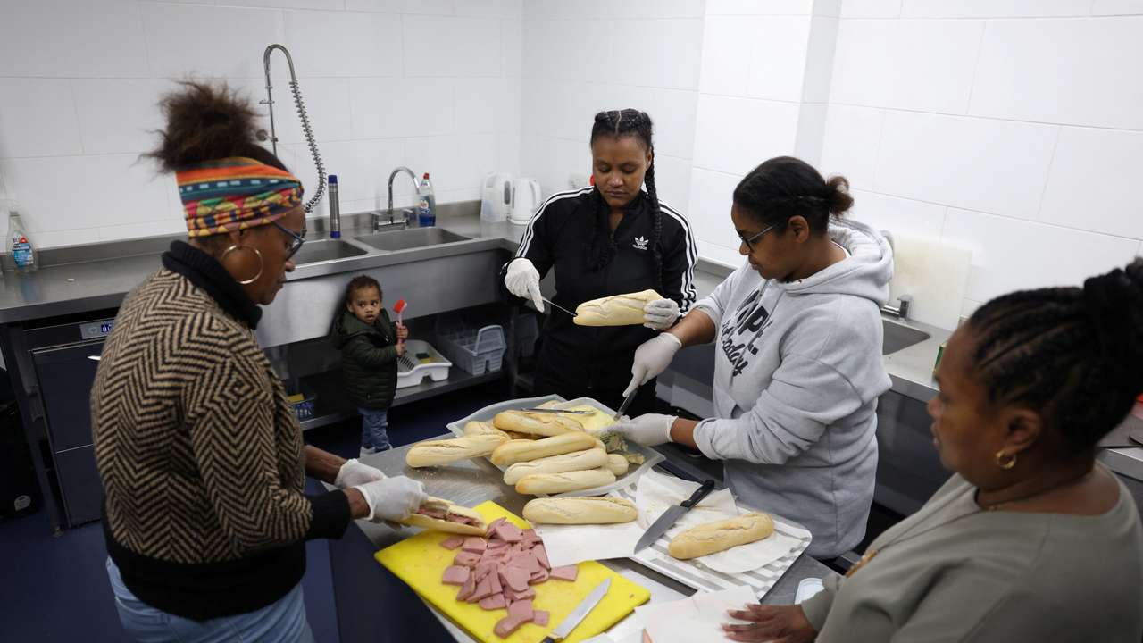 Chagossians gather at a community centre in Crawley