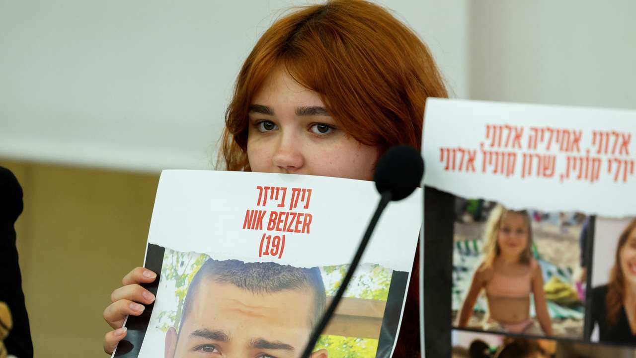 Israeli relatives of hostages kidnapped in Israel, hold a press conference after meeting Pope Francis