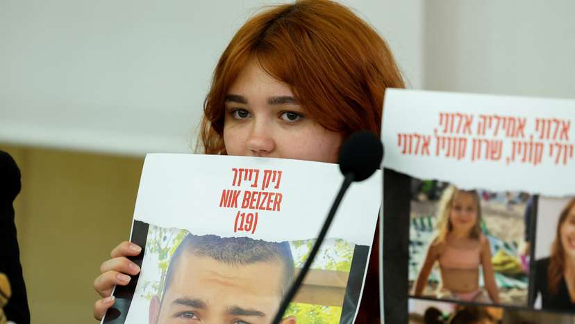 Israeli relatives of hostages kidnapped in Israel, hold a press conference after meeting Pope Francis