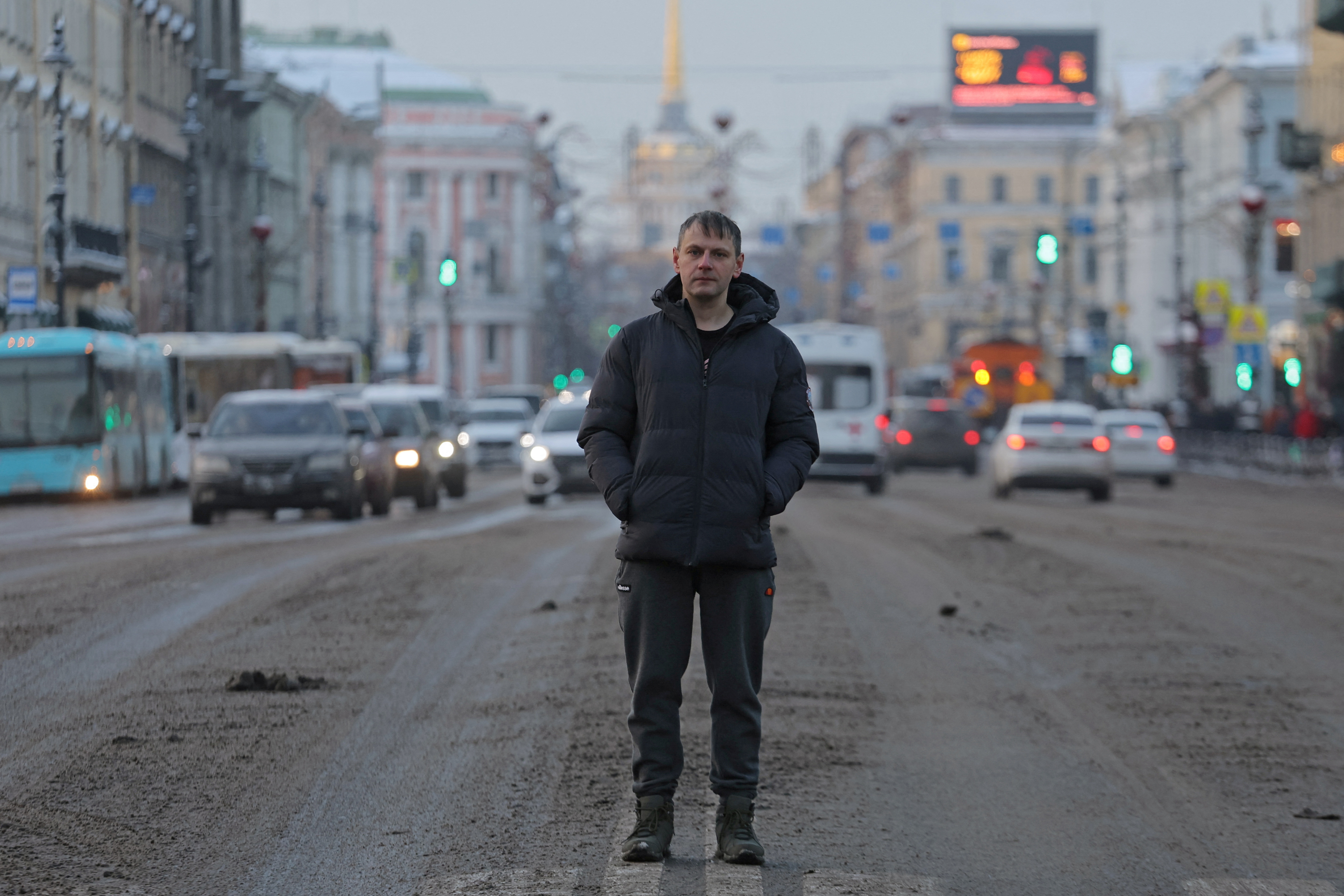LGBT activist Alexey Sergeev poses for a picture in Saint Petersburg