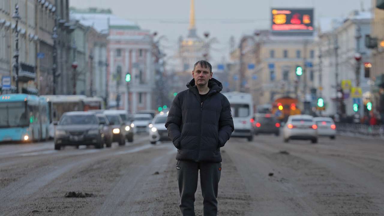 LGBT activist Alexey Sergeev poses for a picture in Saint Petersburg